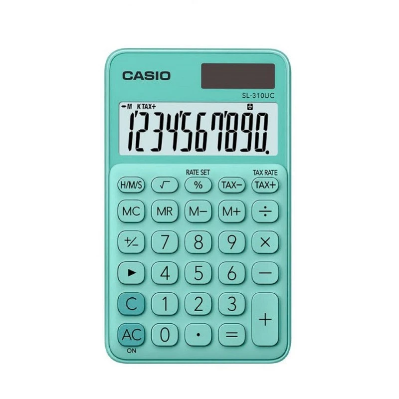 Калкулатор Casio SL-310UC джобен, 10 dgt, 118х70х8.4 мм, зелен